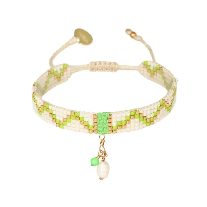 Ladies Bracelets with White Muscovite-Mishky Macui Green Bracelet