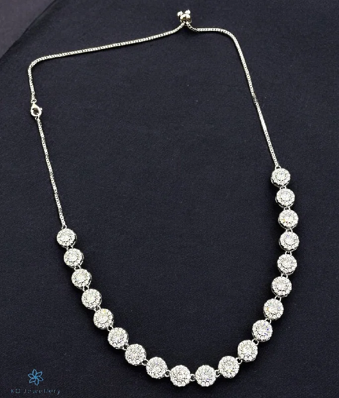 Ladies Necklaces Thin Chain-The Viha Sparkle Silver Necklace