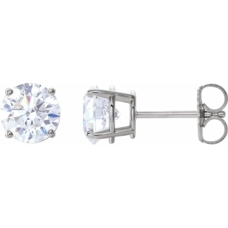 Art Deco Earrings -14K White 2 CTW Natural Diamond Stud Earrings