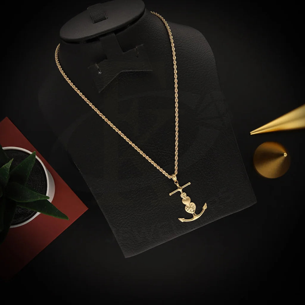 Ladies Necklaces for Volunteers-Gold Necklace (Chain With Anchor Pendant) 18KT - FKJNKL18K5471