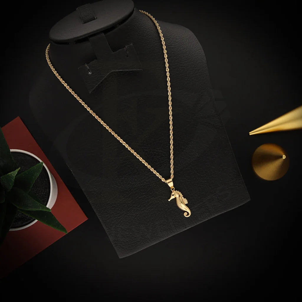 Ladies Necklaces for Mentors-Gold Necklace (Chain With Seahorse Pendant) 18KT - FKJNKL18K5468