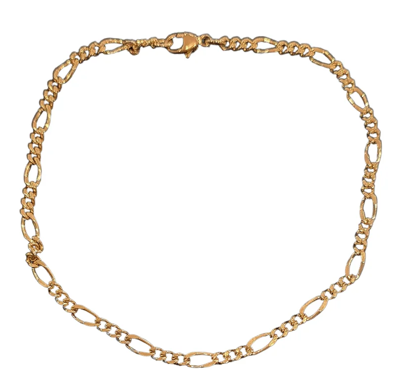 Ladies Bracelets for Proposals-21cm 9ct Gold Figaro Bracelet Chain