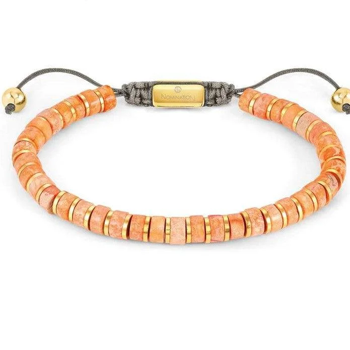 Ladies Bracelets with Bright Fluorite-Nomination Instinct Style Orange Jasper Bracelet