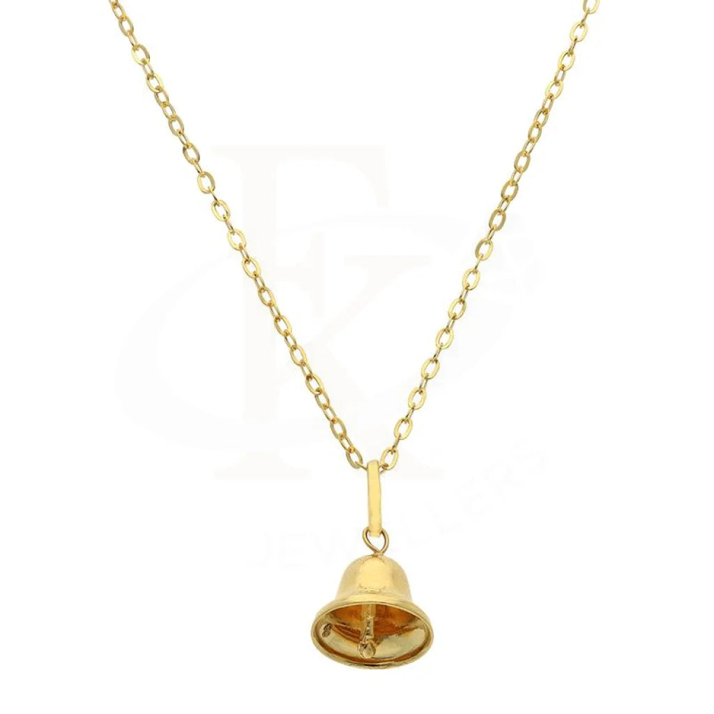 Ladies Necklaces with Howlite-Gold Necklace (Chain with Bell Pendant) 18KT - FKJNKL18K2499