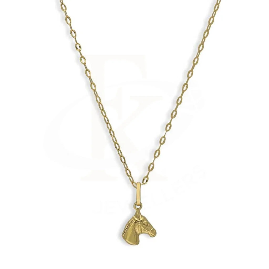 Ladies Necklaces with Spinel-Gold Necklace (Chain With Horse Pendant) 18KT - FKJNKL18K3127