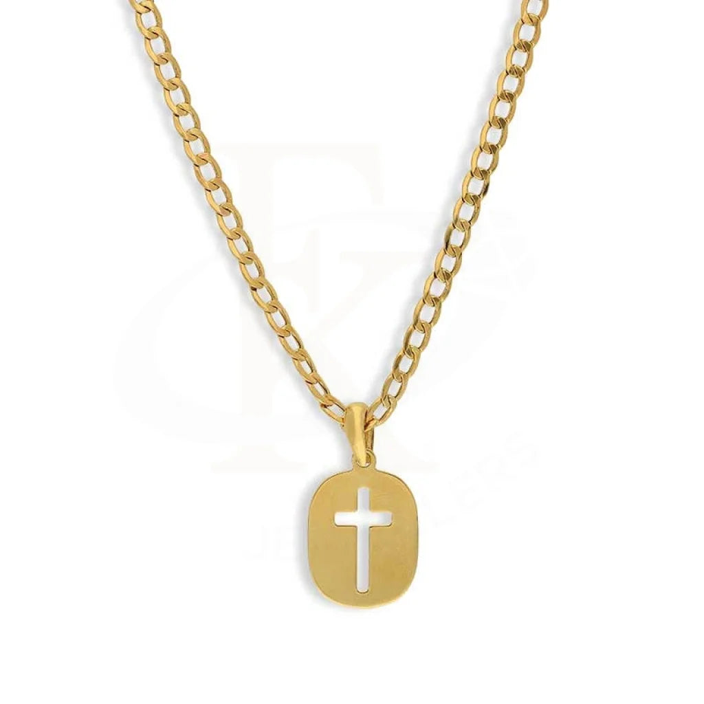 Ladies Necklaces with Carnelian-Gold Necklace (Chain With Cross Pendant) 18KT - FKJNKL18K3139