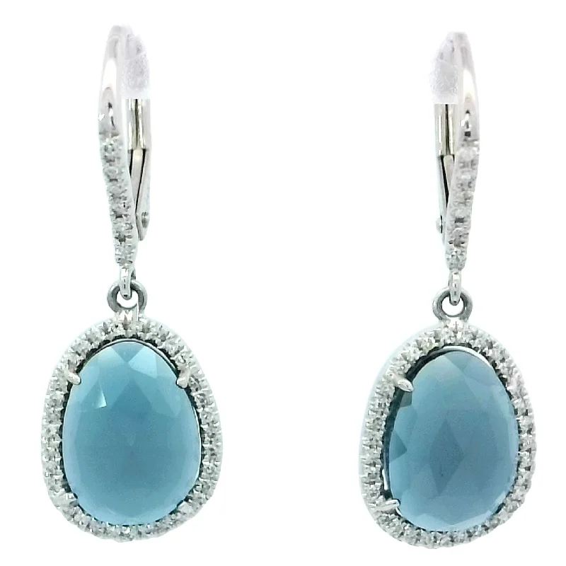 Huggie Earrings -London Blue Topaz Drop Earrings