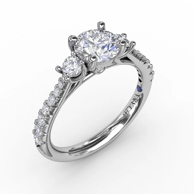 Tree Symbol Engagement Rings -Fana Classic Three Stone Engagement Ring S3147