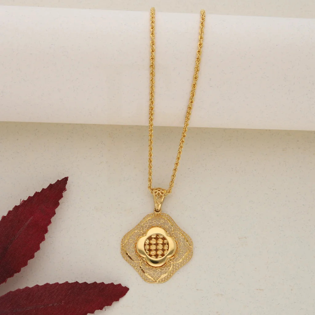 Ladies Necklaces for Doctors-Gold Necklace (Chain With Gold Pendant) 21KT- FKJNKL21K7646