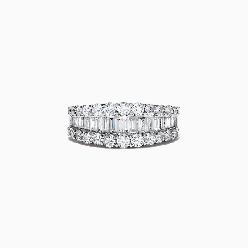 Name Rings -Classique 14K White Gold Diamond Band Ring, 1.55 TCW