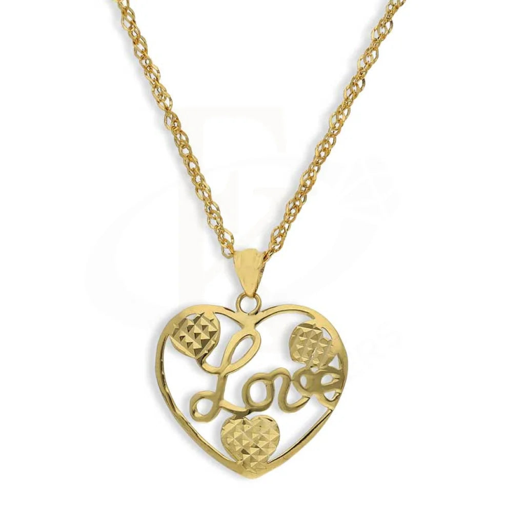 Ladies Necklaces Butterfly Charm-Gold Necklace (Chain With Heart Love Pendant) 18KT - FKJNKL18K3089