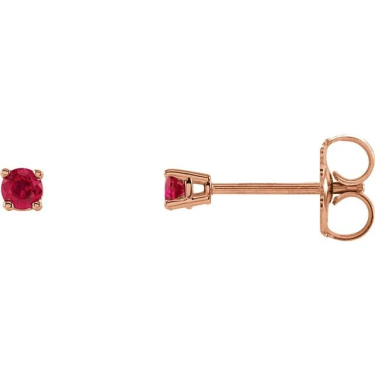 Animal Earrings -14K Rose 2.5 mm Natural Ruby Stud Earrings