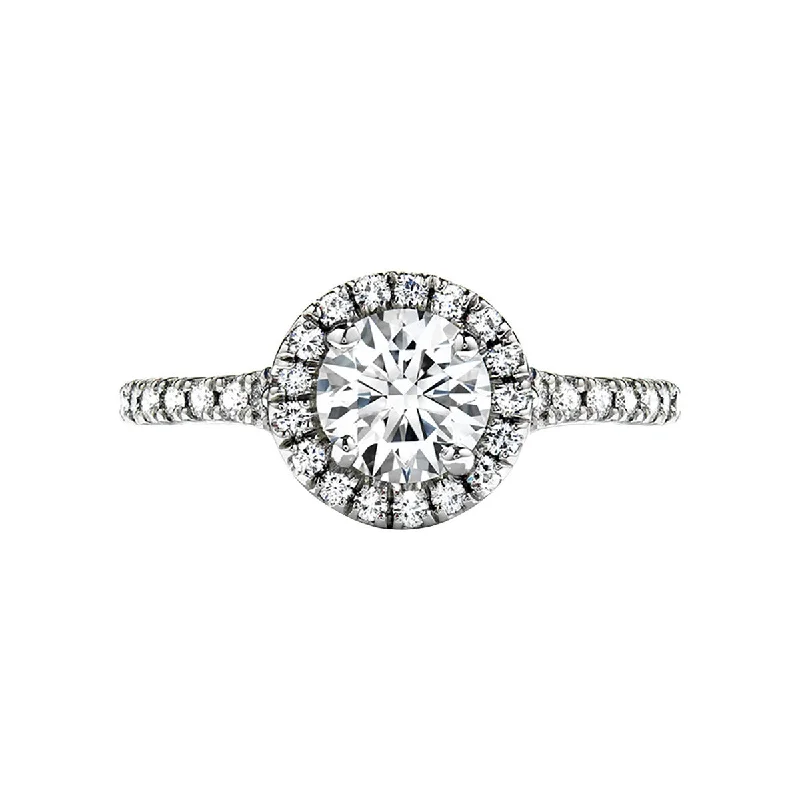 Pear Shaped Engagement Rings -Transcend HOF Diamond Halo Engagement Ring