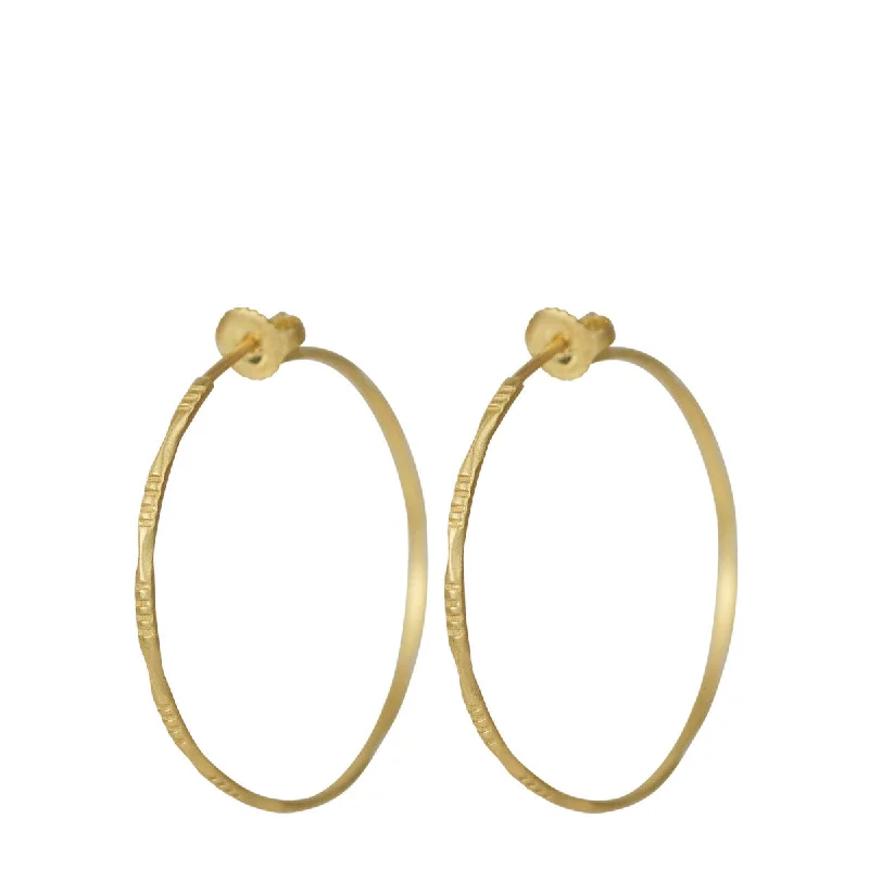 Tribal Earrings -18K Gold Medium Moroccan Endless Hoop Earrings