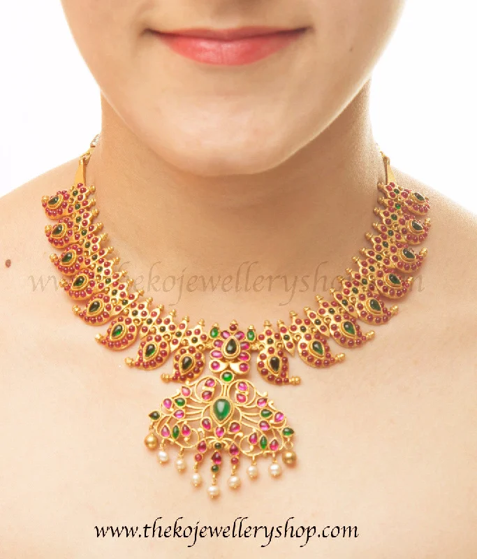 Ladies Necklaces for Mentors-The Kadamba Silver Mango Necklace