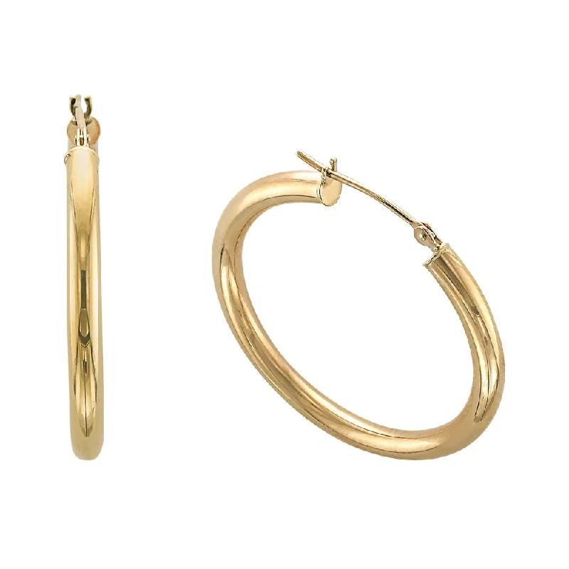 Unicorn Earrings -14KT Yellow Gold High Polished Hoop Earrings