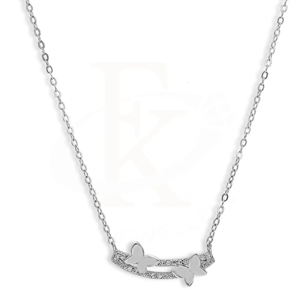 Ladies Necklaces for Graduation-Sterling Silver 925 Butterfly Necklace - FKJNKLSL2677