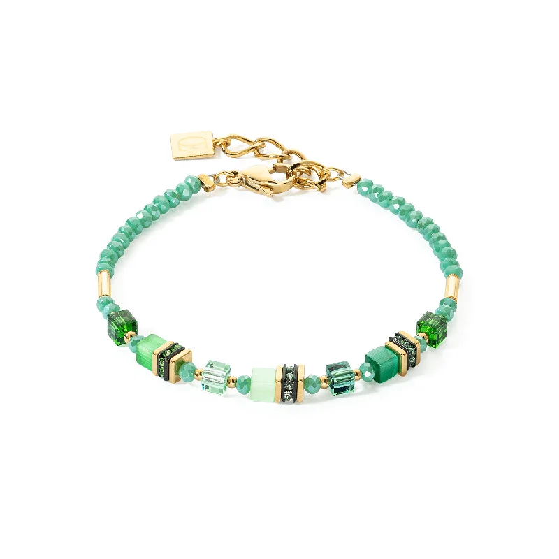 Ladies Bracelets Oval Accent-Coeur De Lion Green Mini Cubes Bracelet