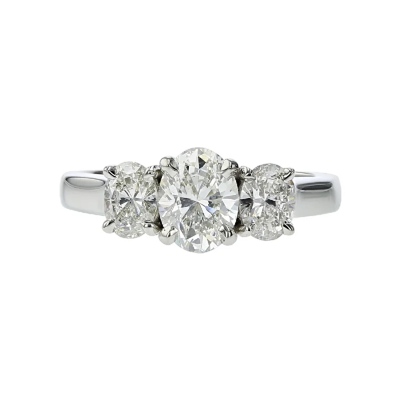 Sunlit Gem Engagement Rings -Platinum 3-Stone Diamond Engagement Ring