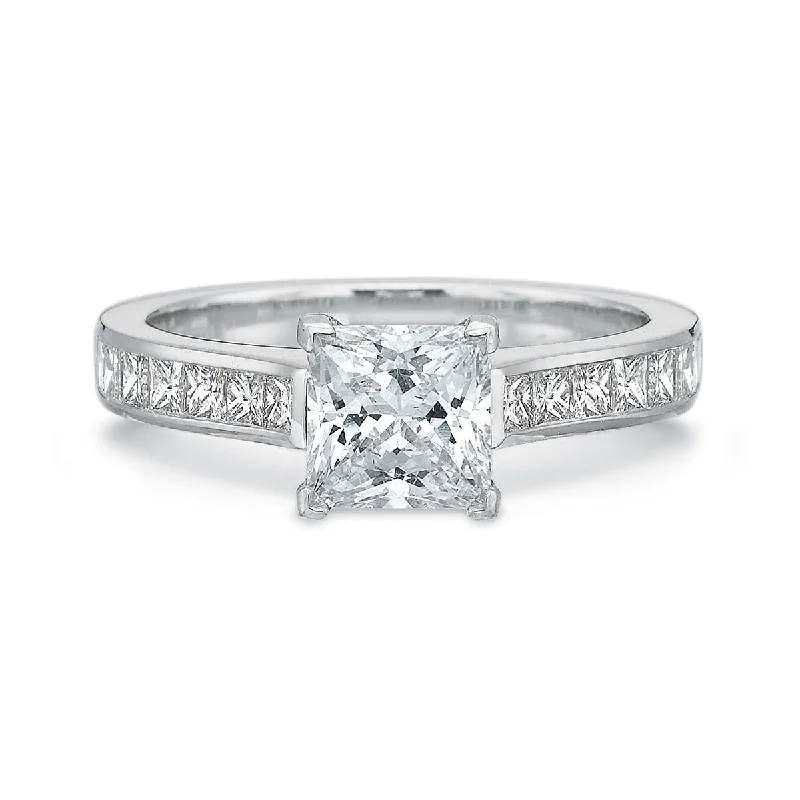 Confidence Design Engagement Rings -Petite Princess-cut Diamond Engagement Ring Setting