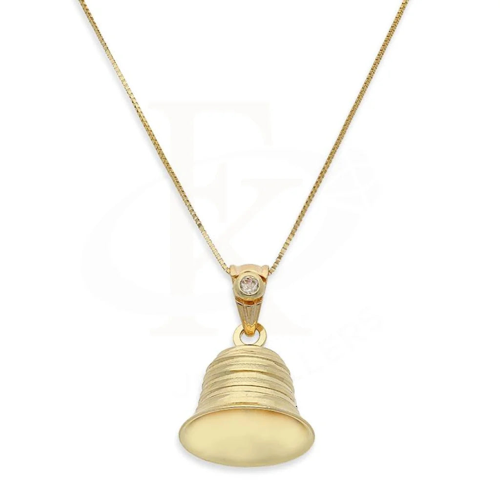 Ladies Necklaces for Teachers-Gold Bell Necklace (Chain with Pendant) 18KT - FKJNKL18K2402