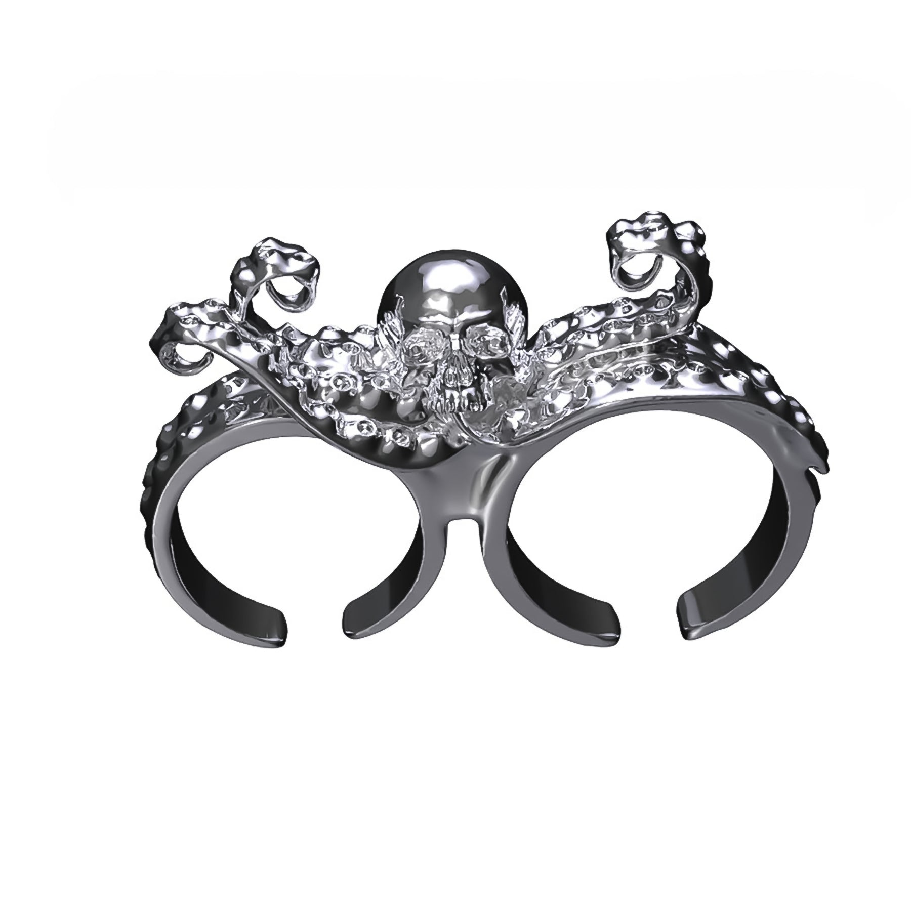 Special Occasion Rings -DOUBLE FINGER OCTOSKULL RING