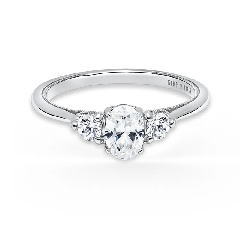 Designer Brand Engagement Rings -Three Stone Boho Diamond Engagement Ring Setting