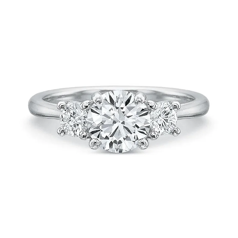 Celestial Stone Engagement Rings -Platinum 3-Stone Diamond Engagement Ring Setting