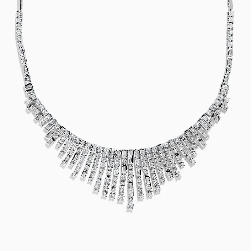 Signet Rings -14K White Gold Diamond Fringe Necklace