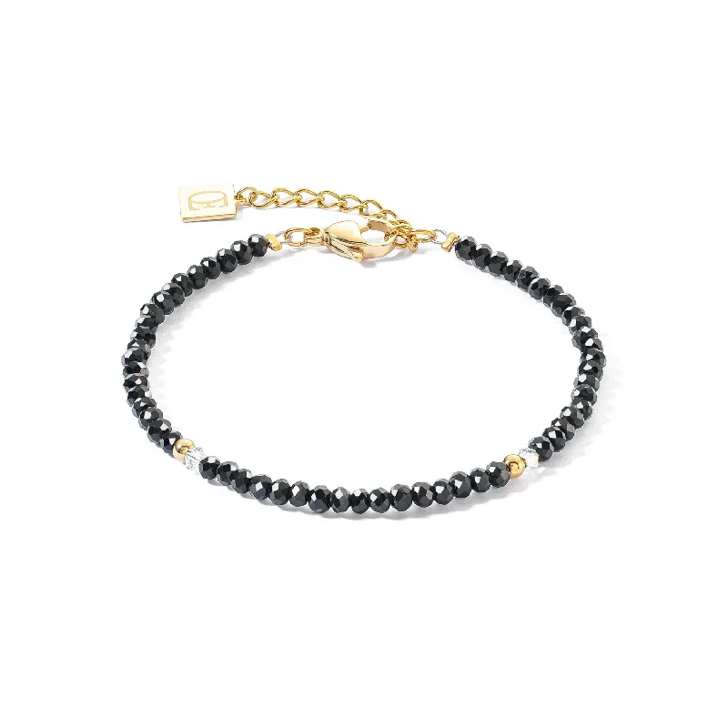 Ladies Bracelets Dual Layer-Coeur De Lion Little Twinkle Gold Black Bracelet