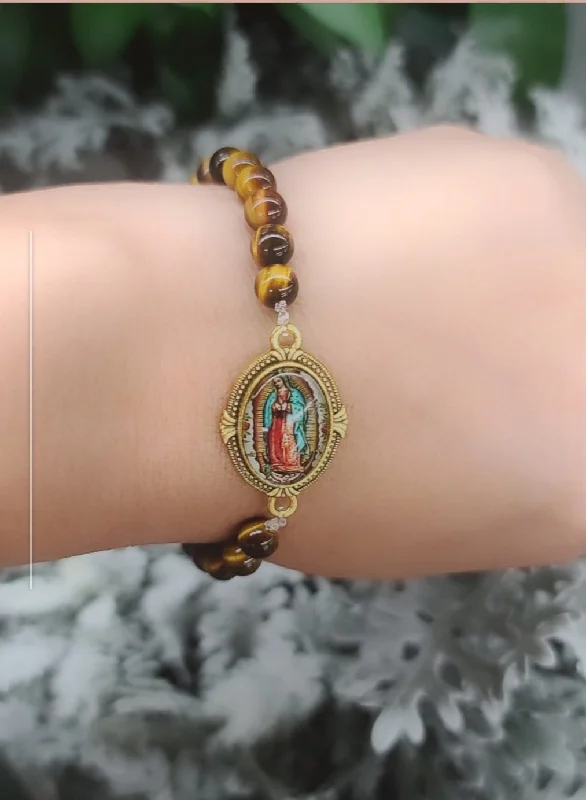 Ladies Bracelets with Blue Turquoise-Virgen Tigers Eye Bracelet