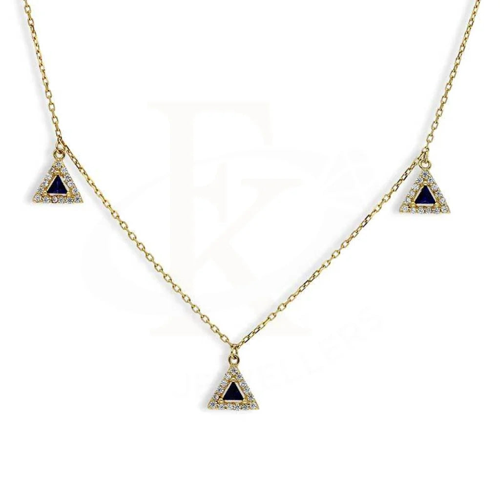 Ladies Necklaces Bold Colors-Sterling Silver 925 Gold Plated Solitaires Necklace - FKJNKLSL2884