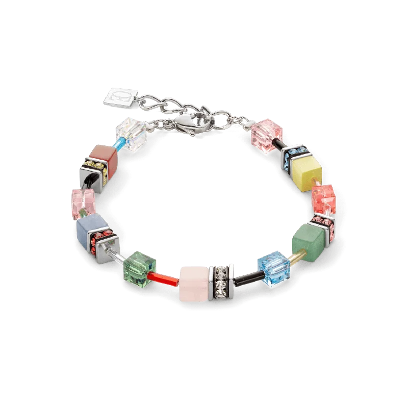 Ladies Bracelets Vibrant Hues-Coeur De Lion GeoCUBE® Iconic Precious Bracelet Multicolour Delight