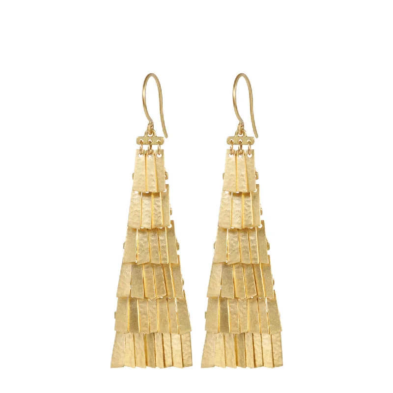 Club Earrings -18K Gold Long Curtain Earrings