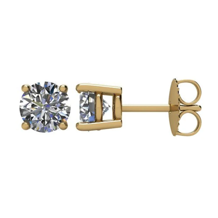 Cubic Zirconia Earrings -14K Yellow 1 1/2 CTW Natural Diamond Stud Earrings