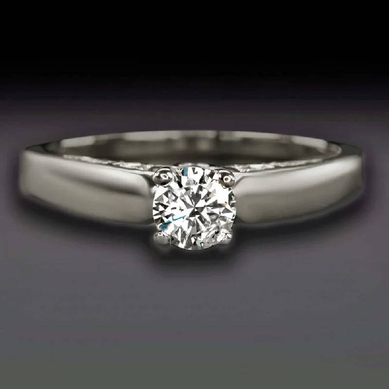 Bridal Set Engagement Rings -F SI EXCELLENT CUT DIAMOND ENGAGEMENT RING ROUND BRILLIANT CLASSIC 1/2ct NATURAL