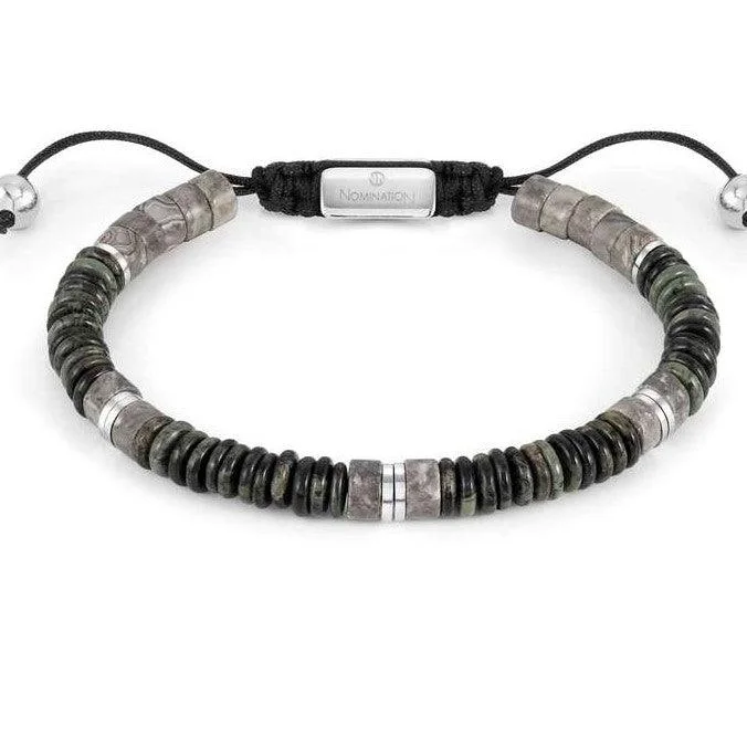 Ladies Bracelets Crystal Embellished-Nomination Instinct Style Grey Jasper Bracelet