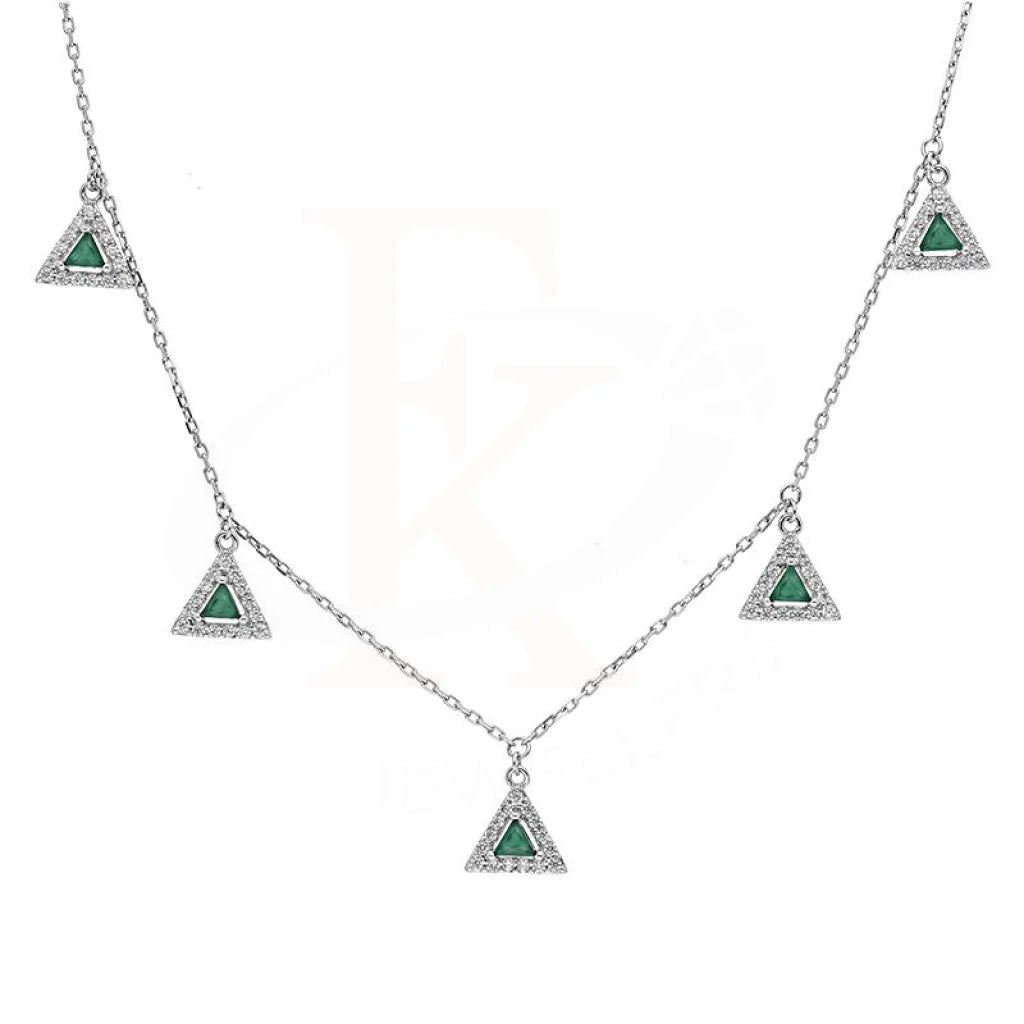 Ladies Necklaces Chunky Design-Sterling Silver 925 Solitaires Necklace - FKJNKLSL2894