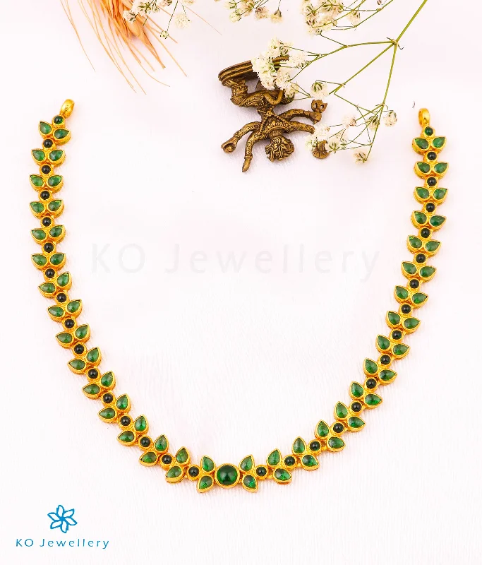 Ladies Necklaces with Spinel-The Aroha Silver Kempu Necklace (Green)