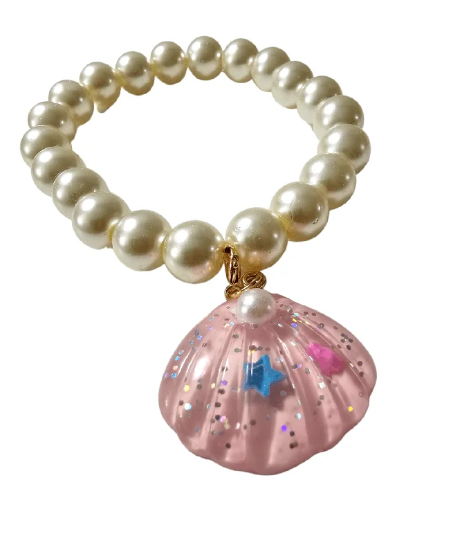 Ladies Bracelets Latest Fashion-Shell Barbie Pink Pearl Bracelet