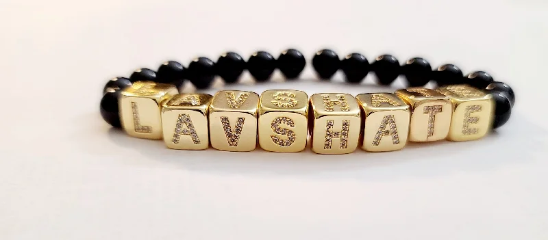 Ladies Bracelets for Everyday Style-LA VS HATE Onyx Bracelet