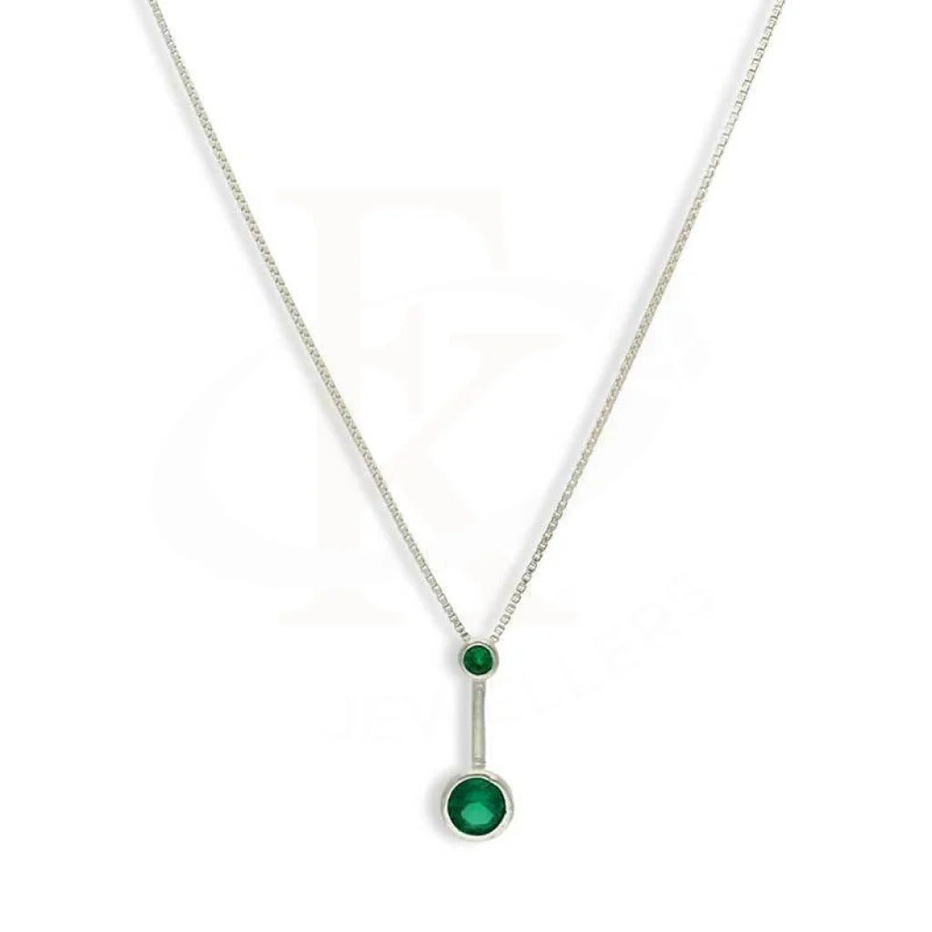 Ladies Necklaces with Chrysocolla-Sterling Silver 925 Necklace (Chain with Solitaire Pendant) - FKJNKLSL3106