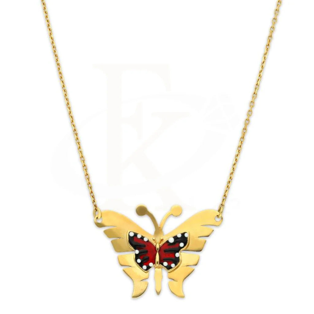 Ladies Necklaces with Andalusite-Gold Butterfly Necklace 18KT - FKJNKL18K3046