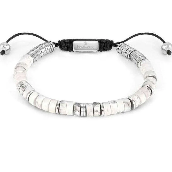 Ladies Bracelets for Visionaries-Nomination Instinct Style Silver and White Turquoise Bracelet