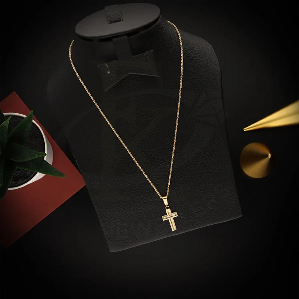 Ladies Necklaces with Petalite-Gold Necklace (Chain With Cross Pendant) 18KT - FKJNKL18K5452