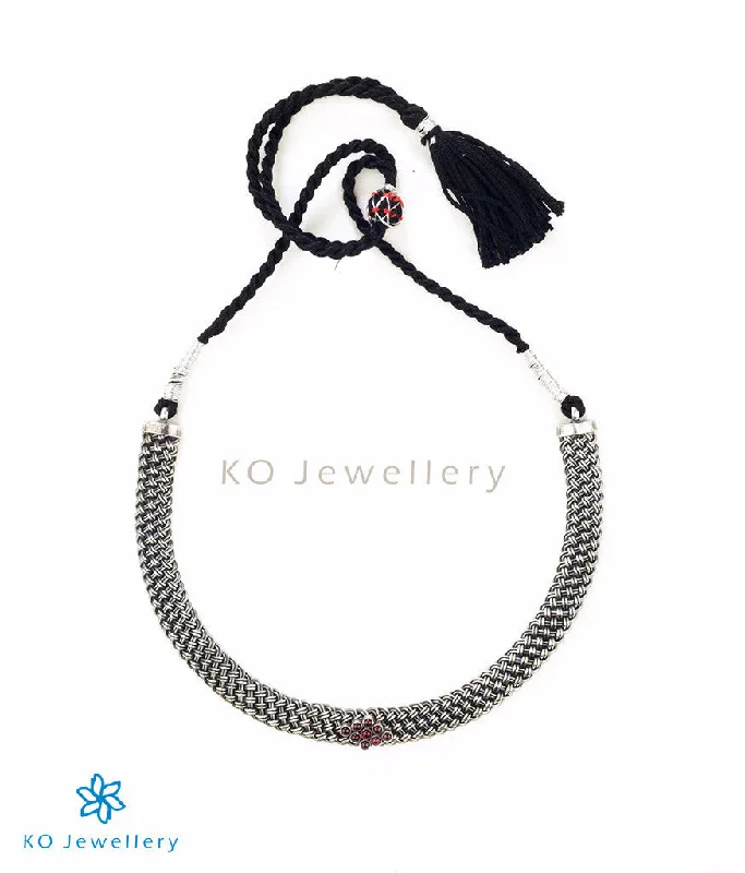 Ladies Necklaces Gothic Style-The Kavacha Silver Antique Necklace