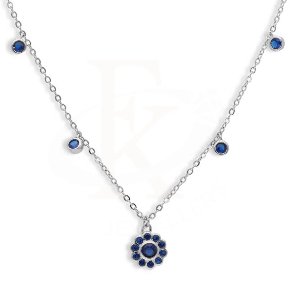 Ladies Necklaces with Cassiterite-Sterling Silver 925 Flower Shaped Necklace - FKJNKLSL2955