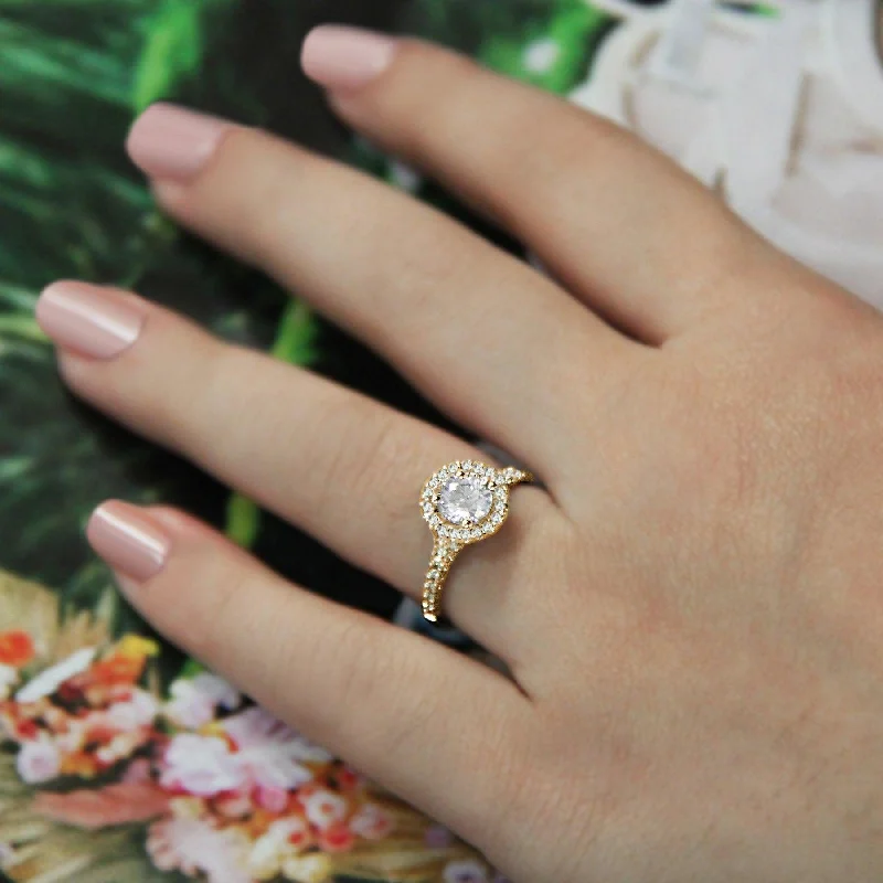 Spring Rings -" The Denver" Halo Semi-Mount Diamond Ring