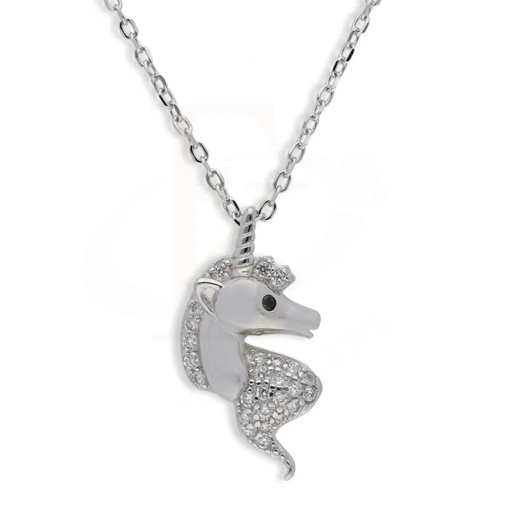 Ladies Necklaces with Enstatite-Sterling Silver 925 Horse Necklace - FKJNKLSL2948