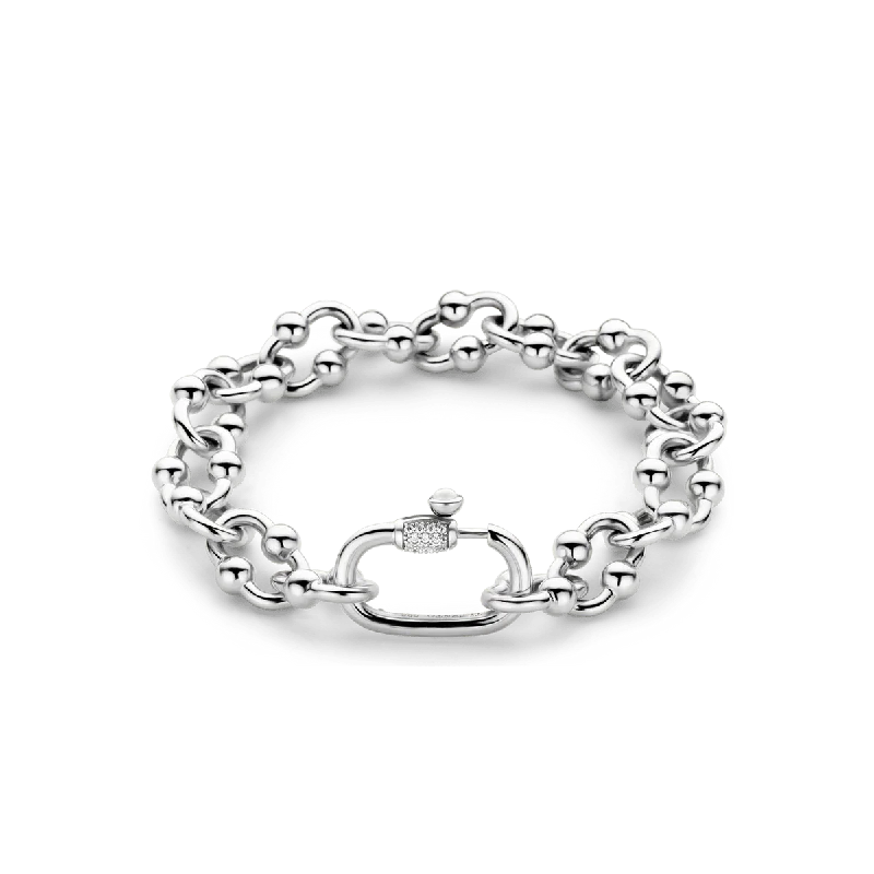 Ladies Bracelets for Weddings-Ti Sento Silver Chunky Link Bracelet